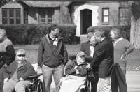 Dr. Fred Kniffin (foreground) welcomes residents, caregivers, and family members from Porter Health and Rehabilitation Center to the Affiliation and Brand Launch Day Celebration on Thursday May 11, 2017.  The 92 year old Porter Hospital and Health Network is now part of The University of Vermont Health Network-Porter Medical Center.