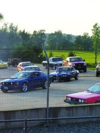 Waiting for practice runs at Devil's Bowl Speedway.