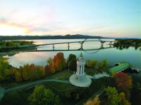 The Lake Champlain Bridge and Champlain Memorial Lighthouse from a definitely different perspective.