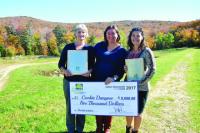 Aly Richards, CEO of the Permanent Fund for Vermont’s Children (center) poses with the 2017 Early Educator of the Year Award winner Cheryl “Cookie” Danyow (left) and award finalist Ellen Kraft (right). Danyow and Kraft were honored at the Vermont Association for the Education of Young Children (VAEYC) Annual Conference held in Killington, VT on October 12, 2017. ( Permanent Fund )
