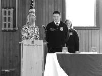 Suzanne Buck and the state FFA officers presiding  over the state meeting at Shelburne Farms. 