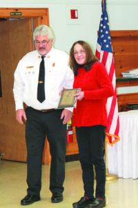 Karen Taylor receives the ACFA President's Award as she steps down from her work in fire, rescue and ACFA leadership. 