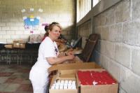 Supplies had to be brought in and set up for each day of the clinics.