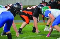 Tigers Carter Leggett and Brian Foote line up against Hartford.